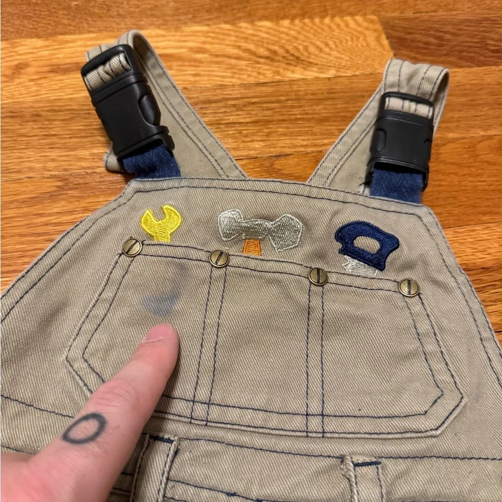 Vintage Boh The Builder Toddler 2T Kids Cartoon Character Overalls Shortalls